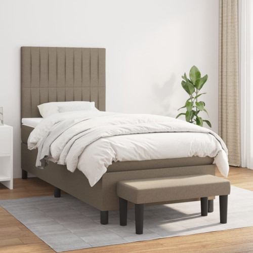 vidaXL Ramsäng med madrass taupe 100x200 cm tyg