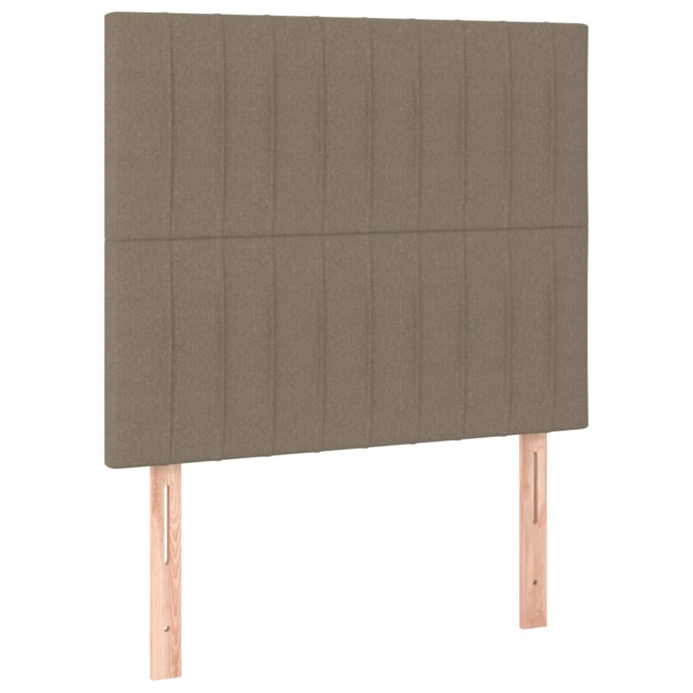 Produktbild för Ramsäng med madrass taupe 100x200 cm tyg