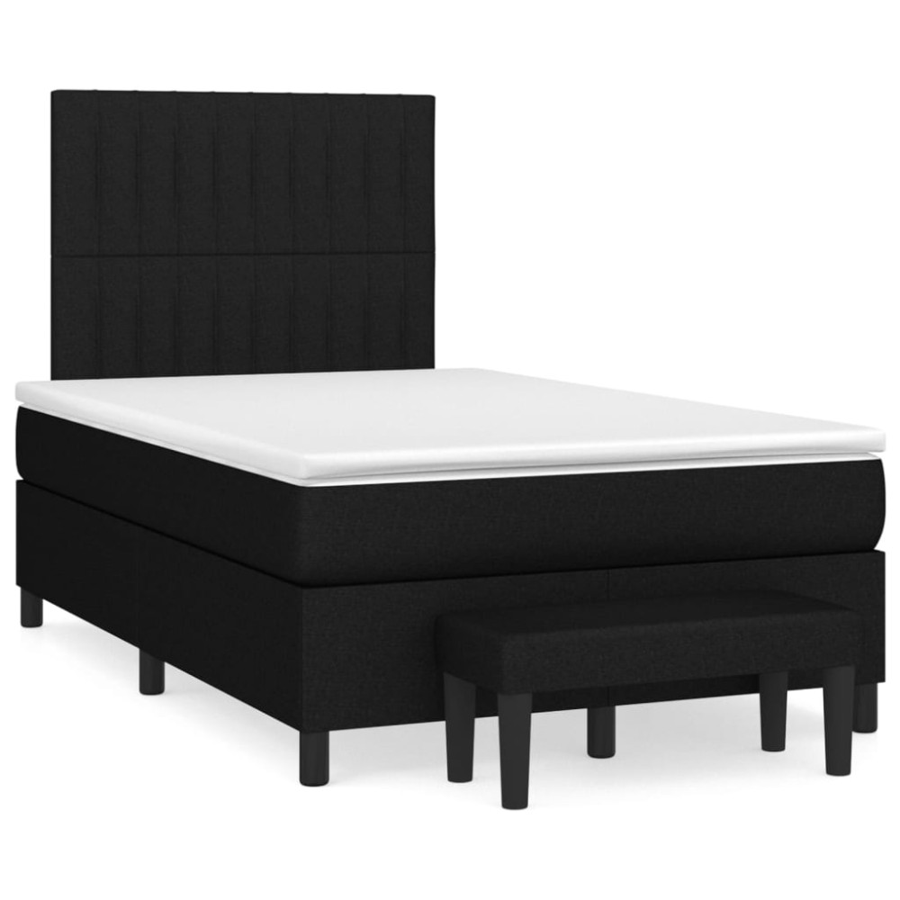 Produktbild för Ramsäng med madrass svart 120x200 cm tyg