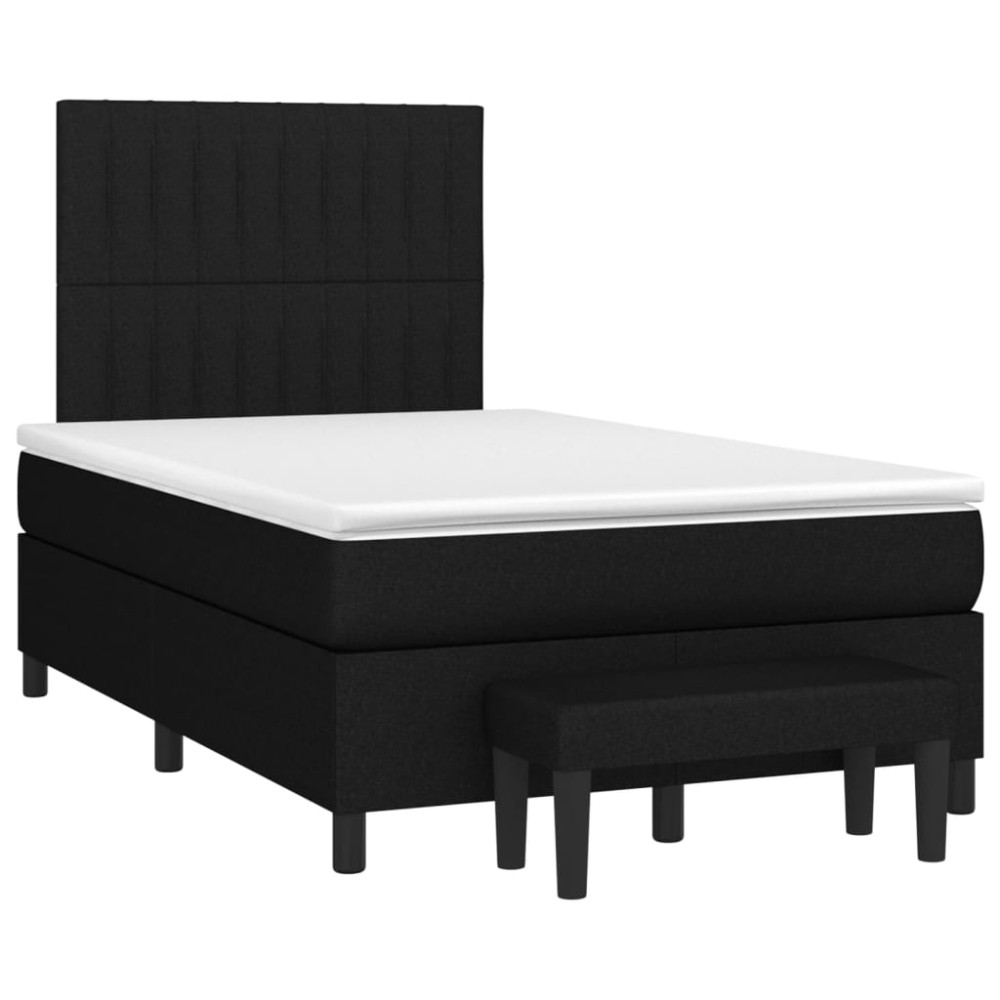 Produktbild för Ramsäng med madrass svart 120x200 cm tyg