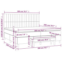 Produktbild för Ramsäng med madrass mörkgrå 200x200 cm tyg