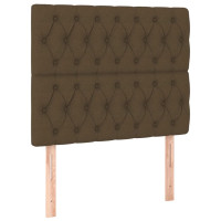 Produktbild för Ramsäng med madrass mörkbrun 90x190 cm tyg