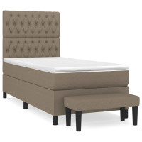 Produktbild för Ramsäng med madrass taupe 100x200 cm tyg
