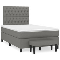 Produktbild för Ramsäng med madrass mörkgrå 120x200 cm tyg