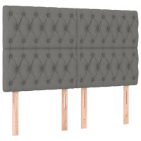 Produktbild för Ramsäng med madrass mörkgrå 140x190 cm tyg