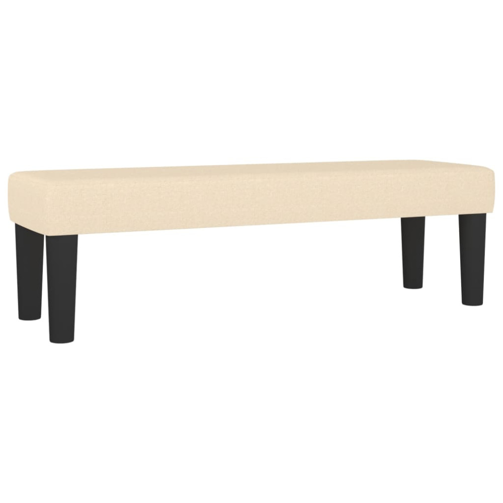 Produktbild för Ramsäng med madrass gräddvit 200x200 cm tyg