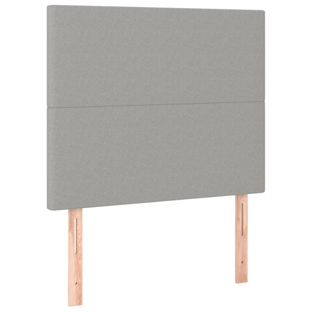 Produktbild för Ramsäng med madrass ljusgrå 80x200 cm tyg