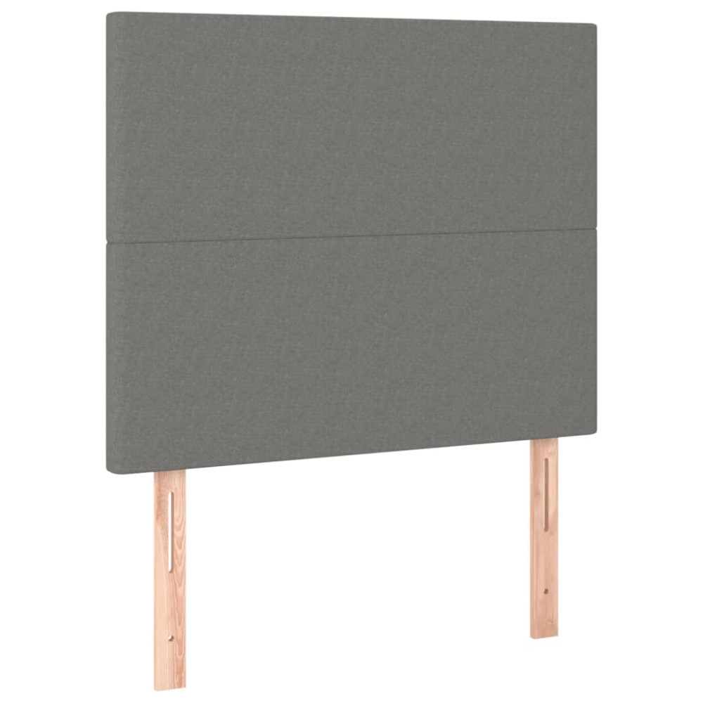 Produktbild för Ramsäng med madrass mörkgrå 90x190 cm tyg