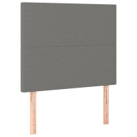 Produktbild för Ramsäng med madrass mörkgrå 90x190 cm tyg