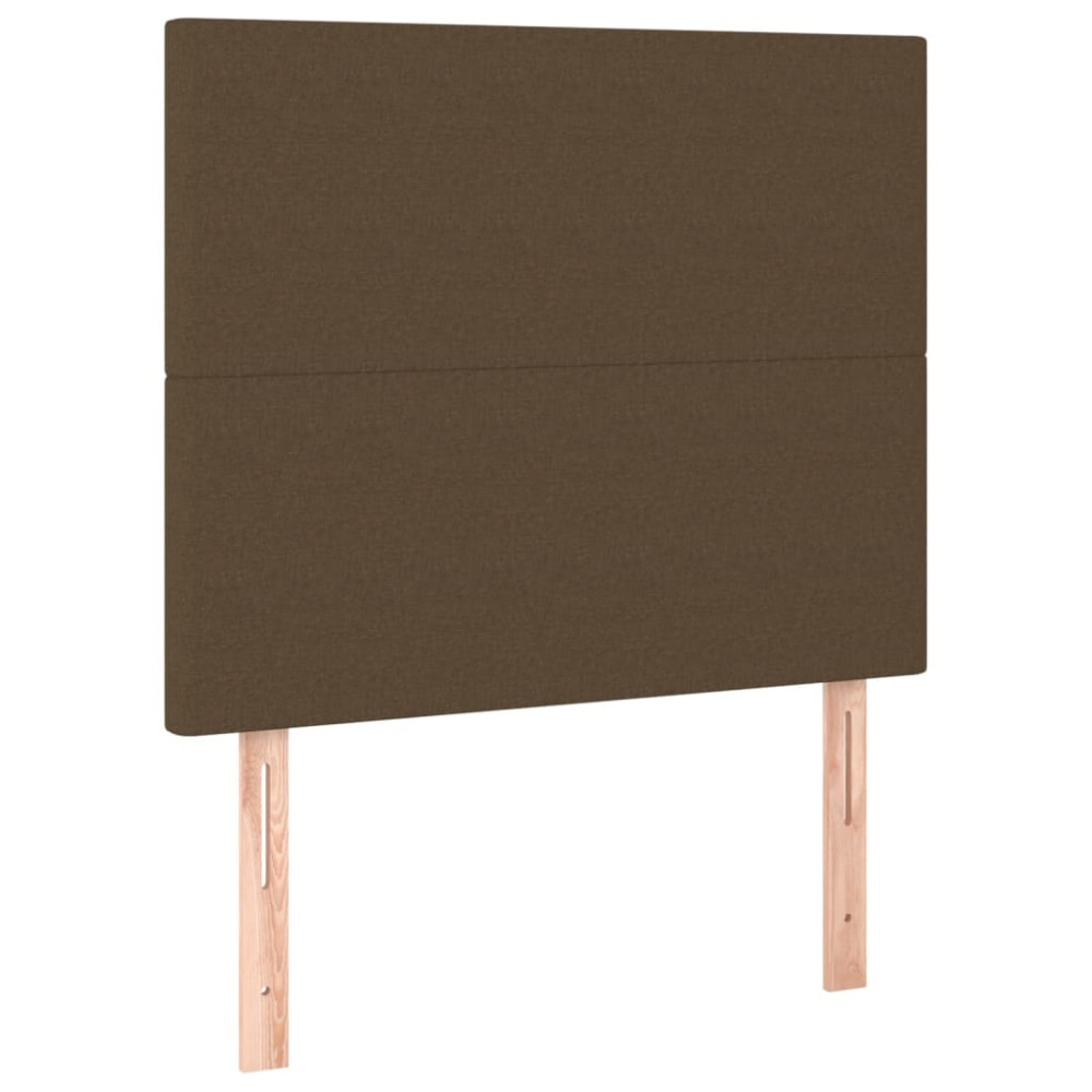 Produktbild för Ramsäng med madrass mörkbrun 90x190 cm tyg