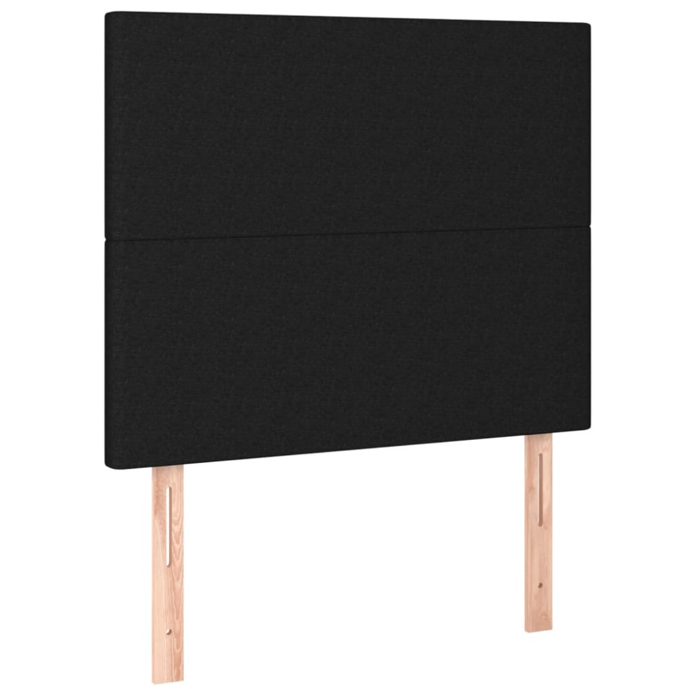 Produktbild för Ramsäng med madrass svart 90x200 cm tyg