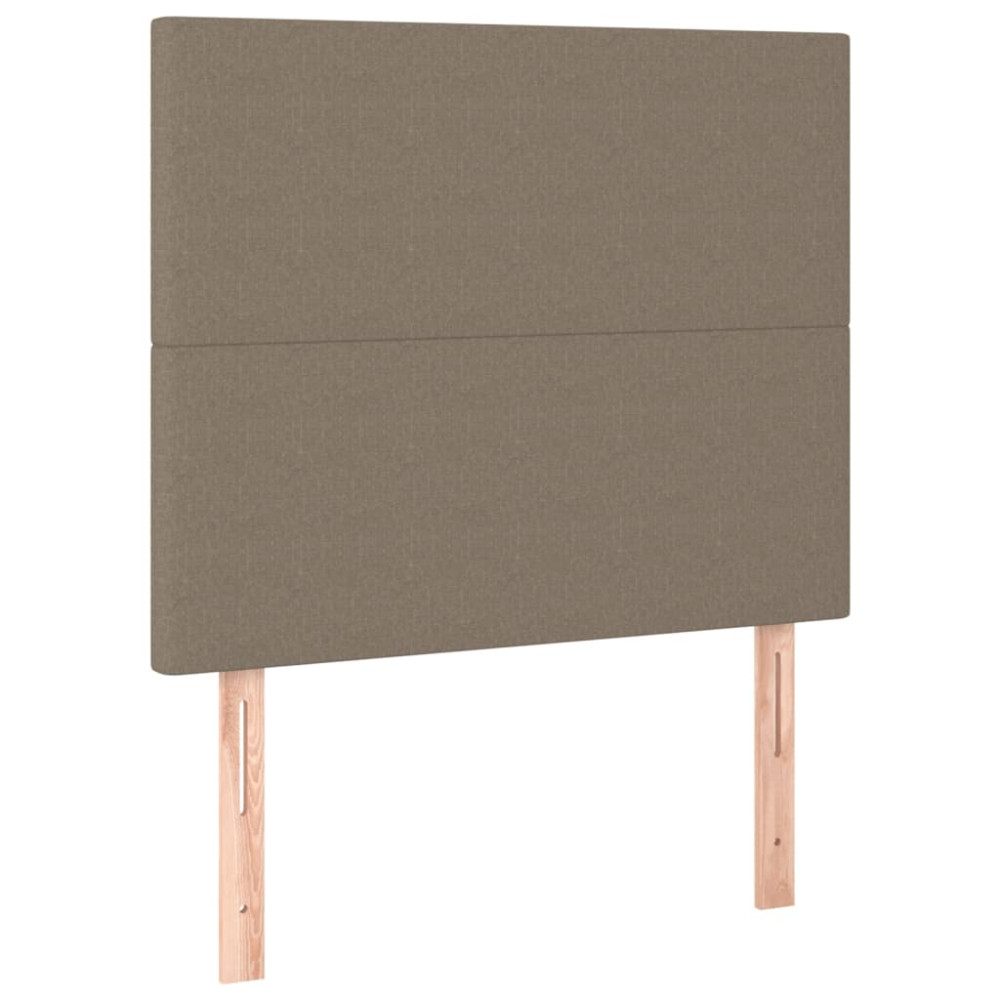 Produktbild för Ramsäng med madrass taupe 90x200 cm tyg