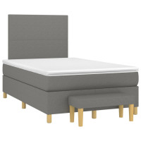 Produktbild för Ramsäng med madrass mörkgrå 120x200 cm tyg
