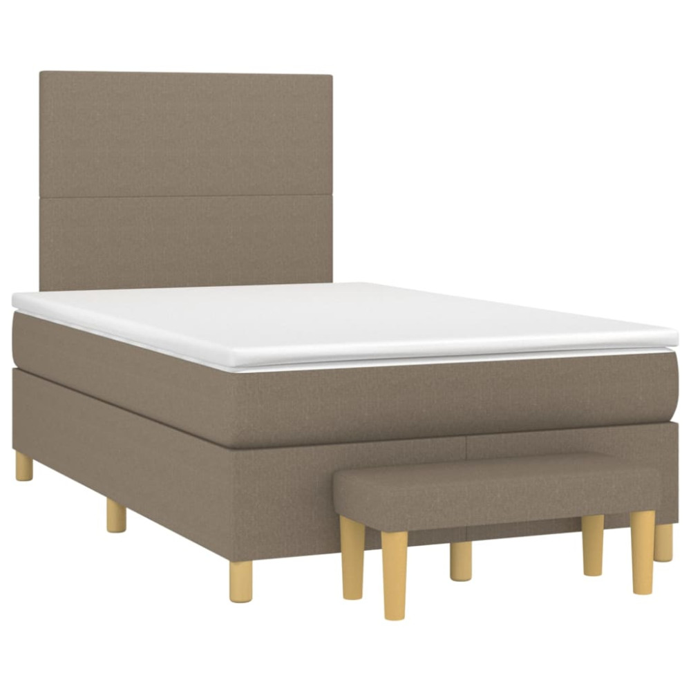 Produktbild för Ramsäng med madrass taupe 120x200 cm tyg