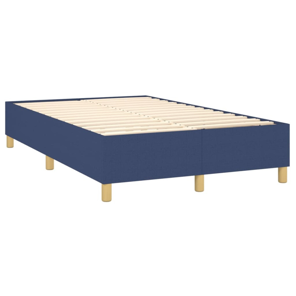 Produktbild för Ramsäng med madrass blå 120x200 cm tyg
