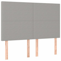Produktbild för Ramsäng med madrass ljusgrå 140x190 cm tyg