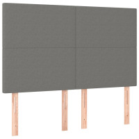 Produktbild för Ramsäng med madrass mörkgrå 140x190 cm tyg