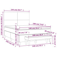 Produktbild för Ramsäng med madrass mörkgrå 140x190 cm tyg
