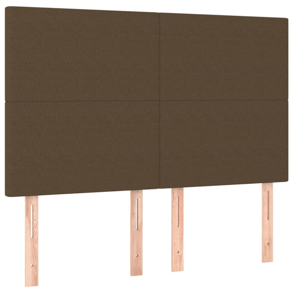 Produktbild för Ramsäng med madrass mörkbrun 140x190 cm tyg
