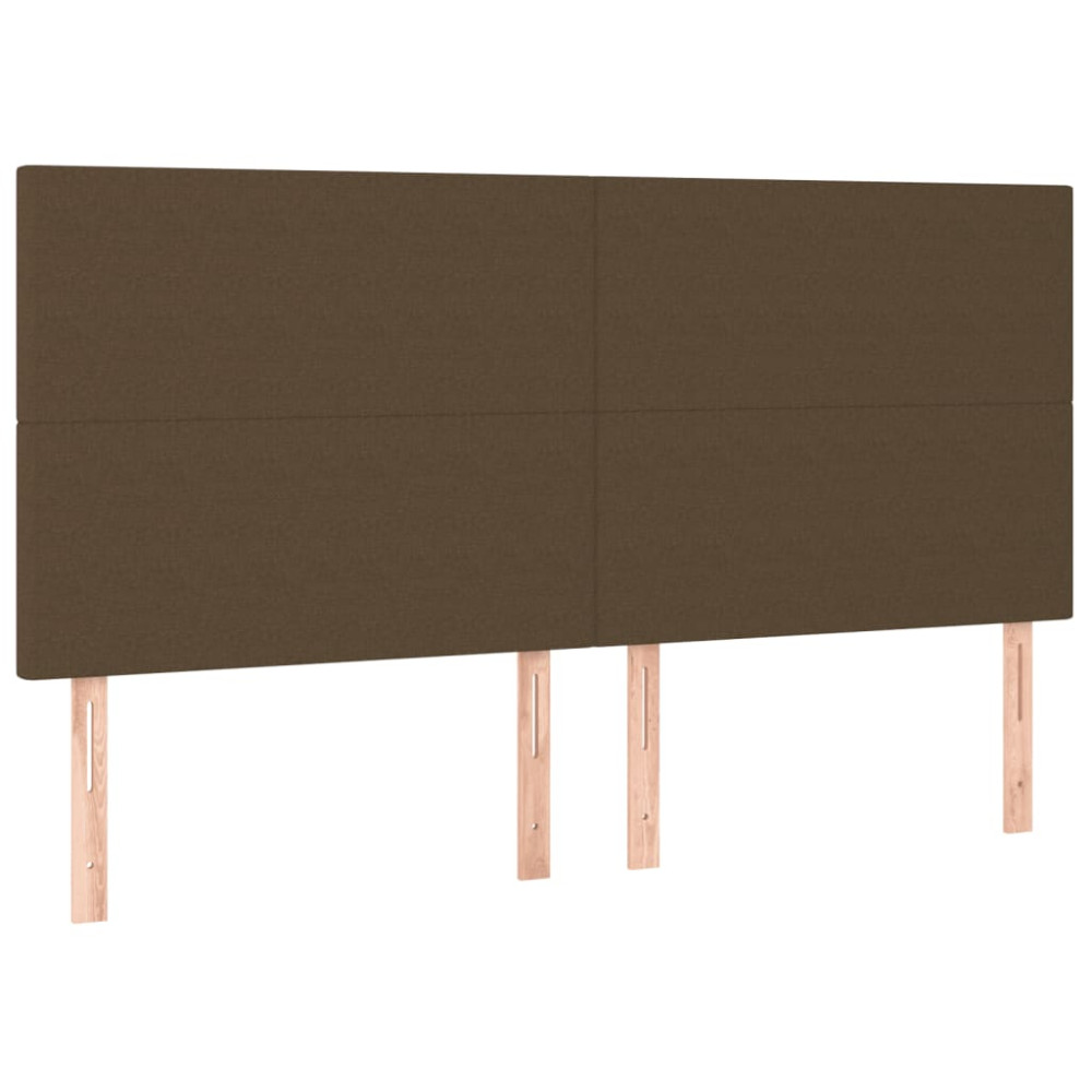 Produktbild för Ramsäng med madrass mörkbrun 200x200 cm tyg