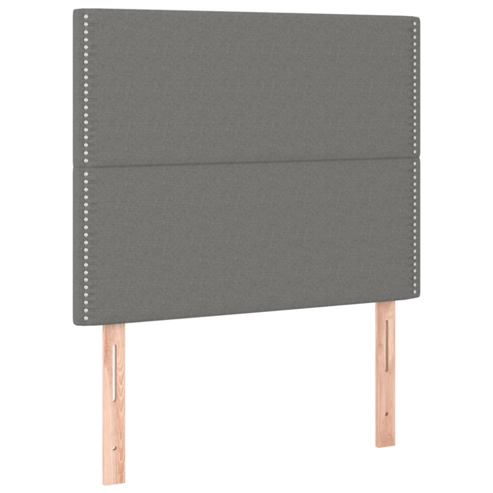 Produktbild för Ramsäng med madrass mörkgrå 120x200 cm tyg