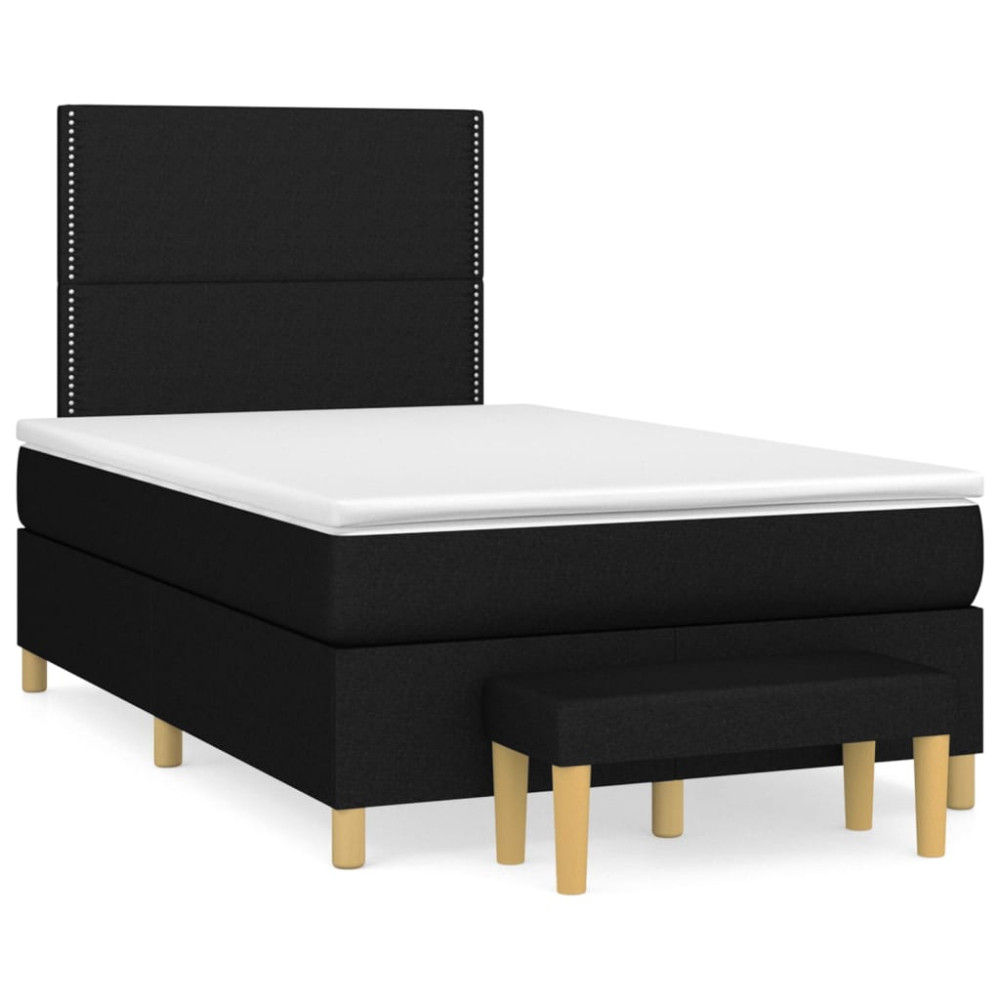 Produktbild för Ramsäng med madrass svart 120x200 cm tyg