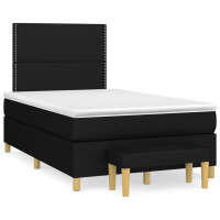 Produktbild för Ramsäng med madrass svart 120x200 cm tyg