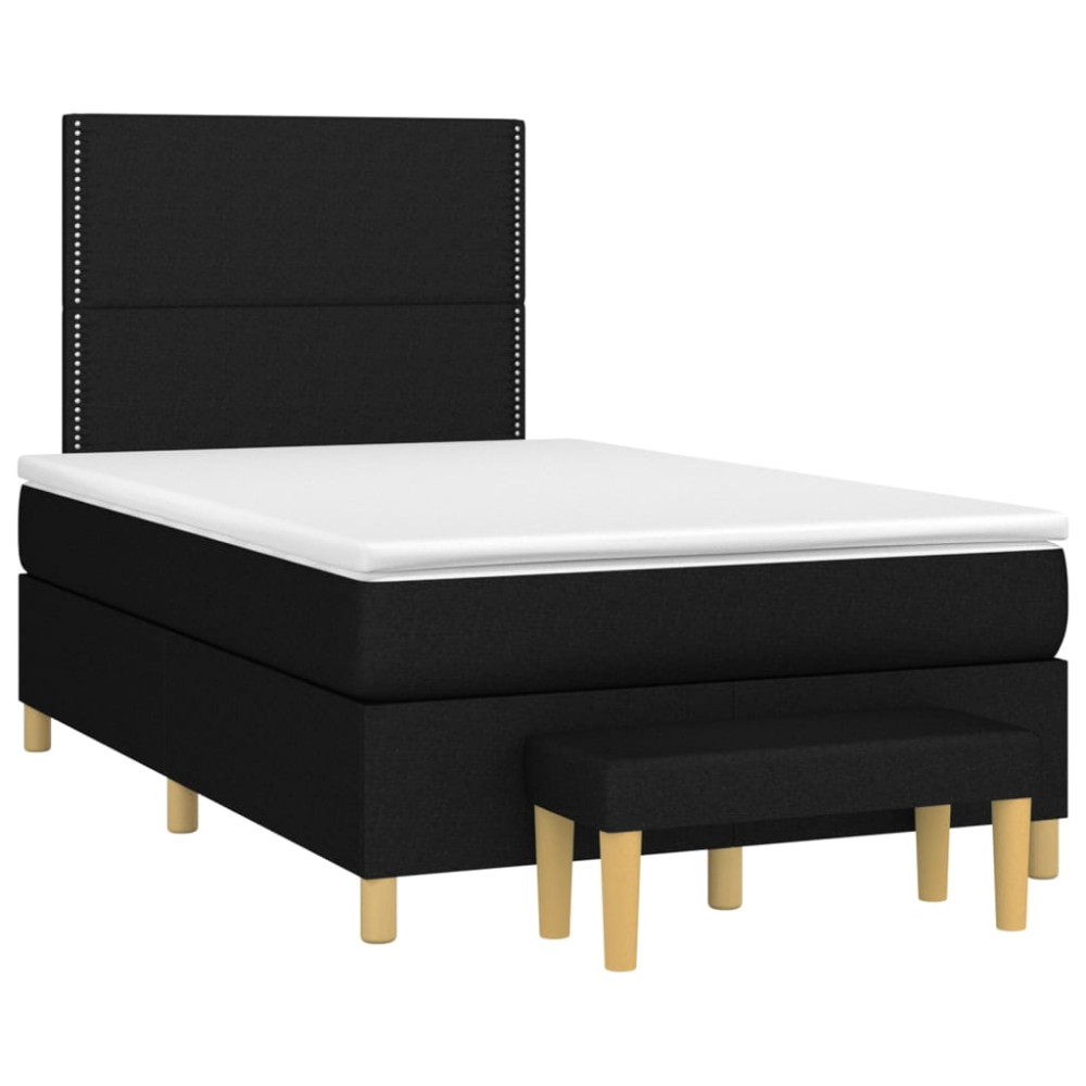 Produktbild för Ramsäng med madrass svart 120x200 cm tyg