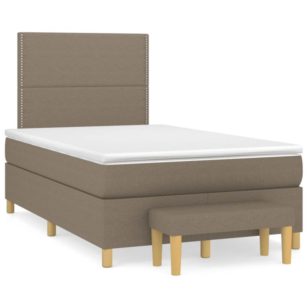 Produktbild för Ramsäng med madrass taupe 120x200 cm tyg