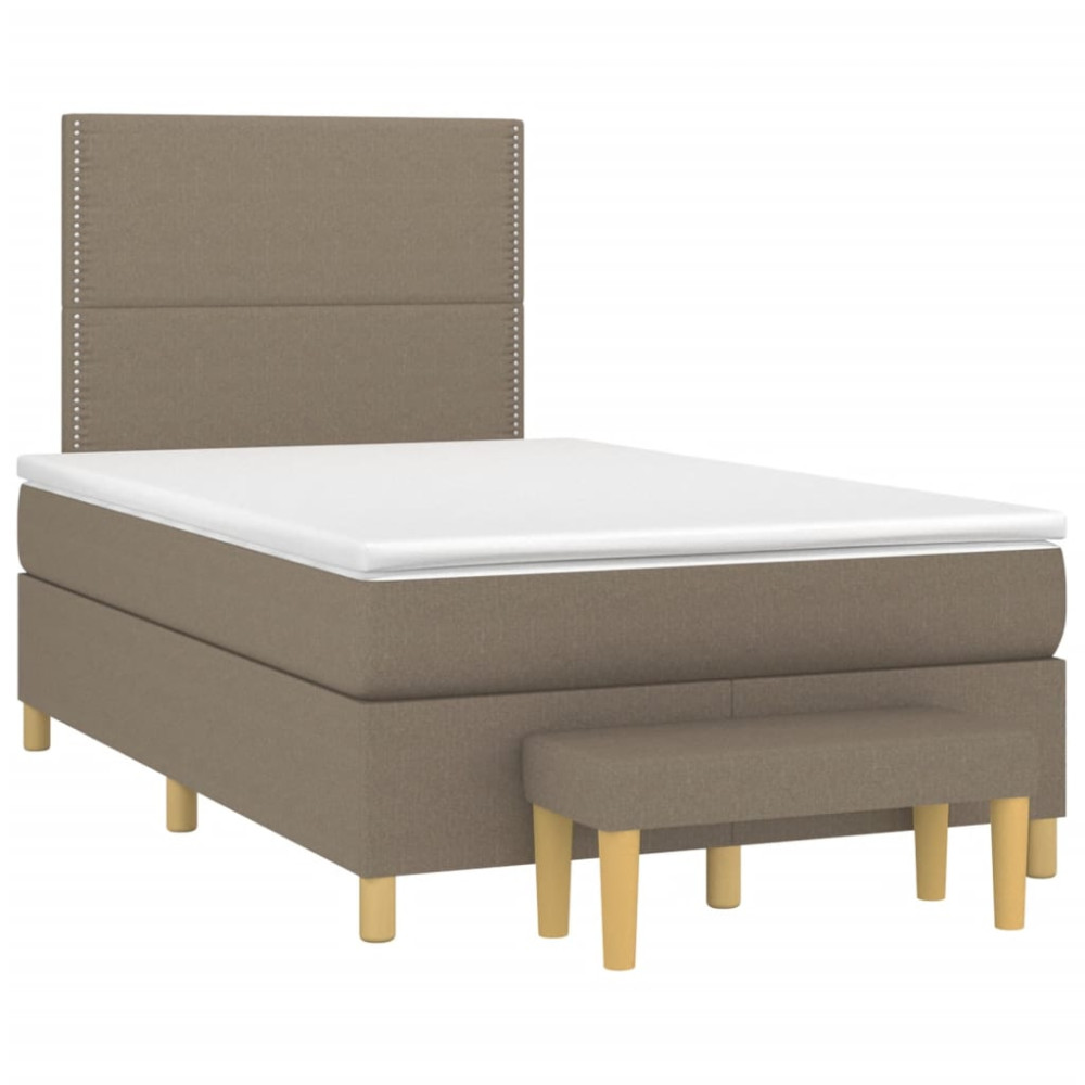 Produktbild för Ramsäng med madrass taupe 120x200 cm tyg
