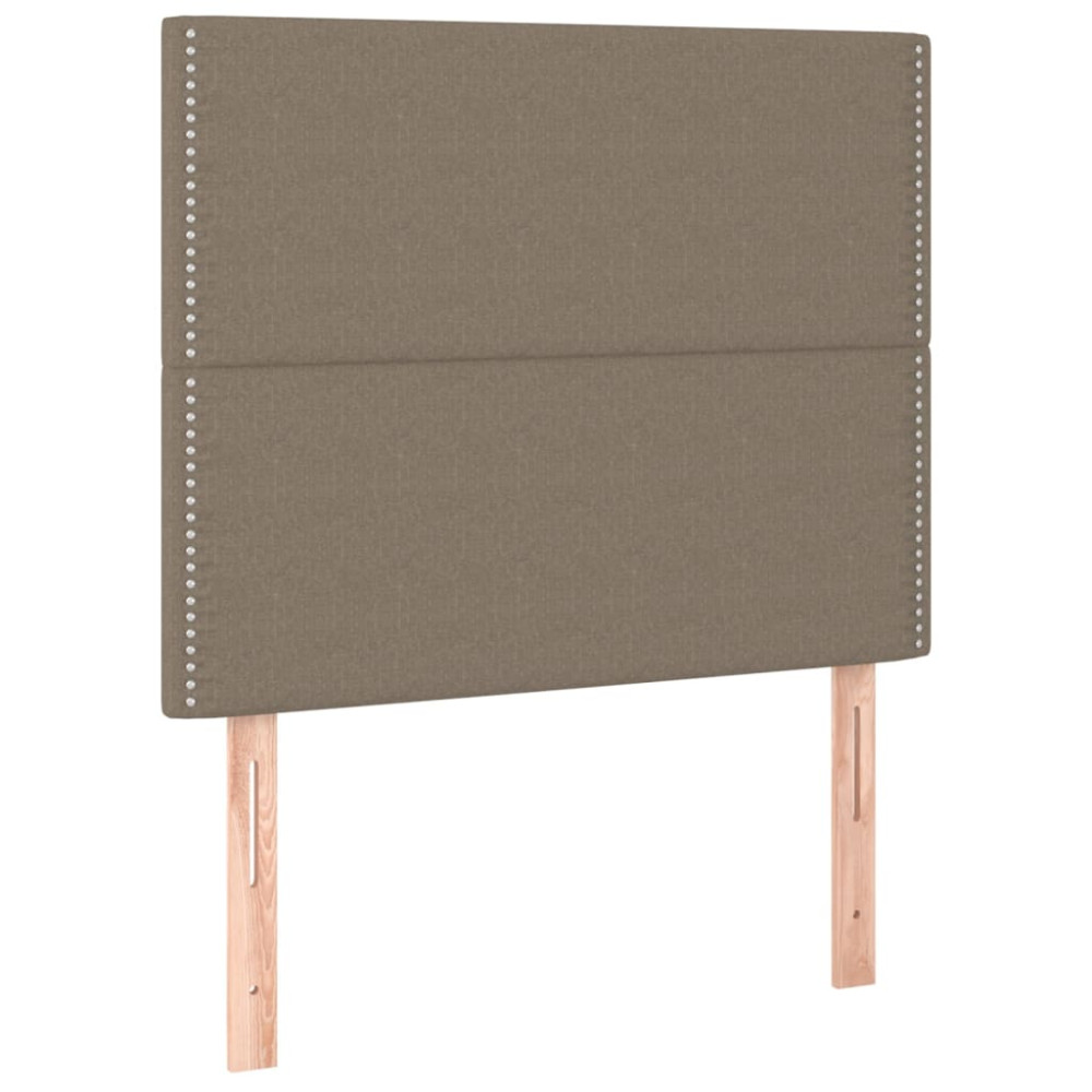 Produktbild för Ramsäng med madrass taupe 120x200 cm tyg