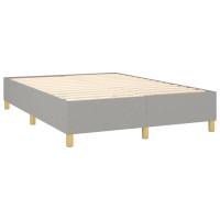 Produktbild för Ramsäng med madrass ljusgrå 140x190 cm tyg
