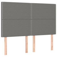Produktbild för Ramsäng med madrass mörkgrå 140x190 cm tyg