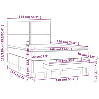 Produktbild för Ramsäng med madrass blå 140x190 cm tyg