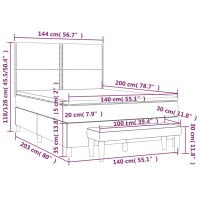 Produktbild för Ramsäng med madrass ljusgrå 140x200 cm tyg