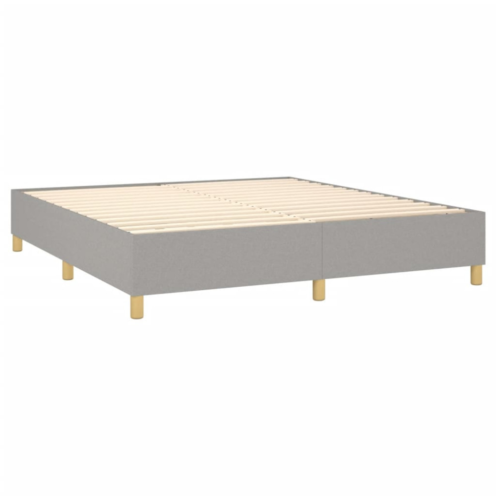 Produktbild för Ramsäng med madrass ljusgrå 180x200 cm tyg