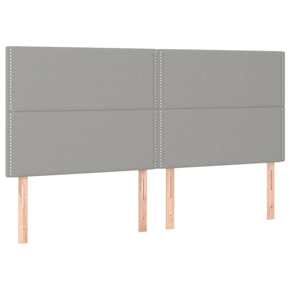 Produktbild för Ramsäng med madrass ljusgrå 180x200 cm tyg