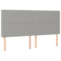 Produktbild för Ramsäng med madrass ljusgrå 180x200 cm tyg