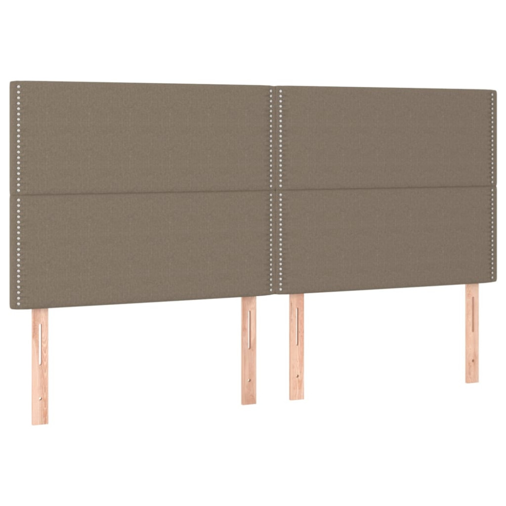 Produktbild för Ramsäng med madrass taupe 200x200 cm tyg
