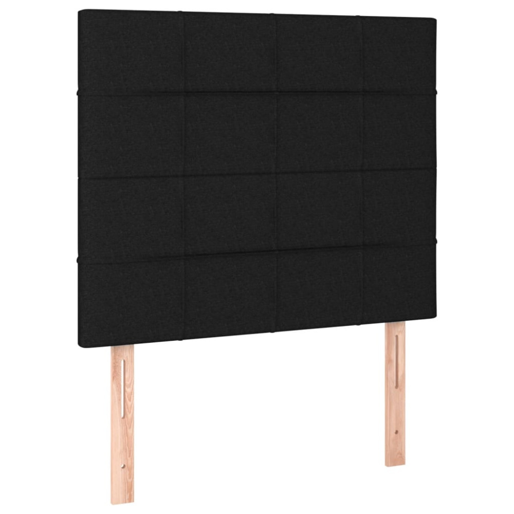 Produktbild för Ramsäng med madrass svart 80x200 cm tyg
