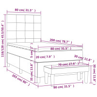 Produktbild för Ramsäng med madrass svart 80x200 cm tyg
