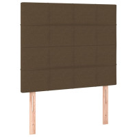 Produktbild för Ramsäng med madrass mörkbrun 100x200 cm tyg