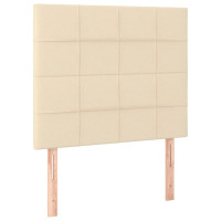 Produktbild för Ramsäng med madrass gräddvit 100x200 cm tyg