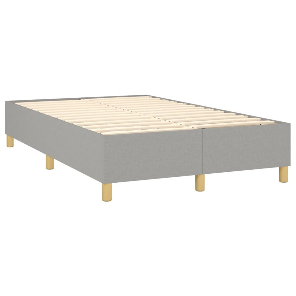 Produktbild för Ramsäng med madrass ljusgrå 120x200 cm tyg