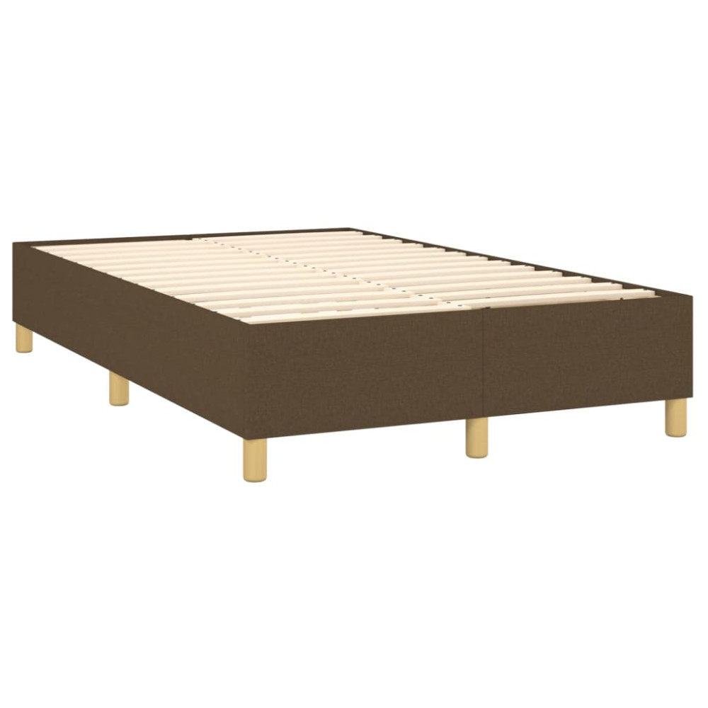 Produktbild för Ramsäng med madrass mörkbrun 120x200 cm tyg