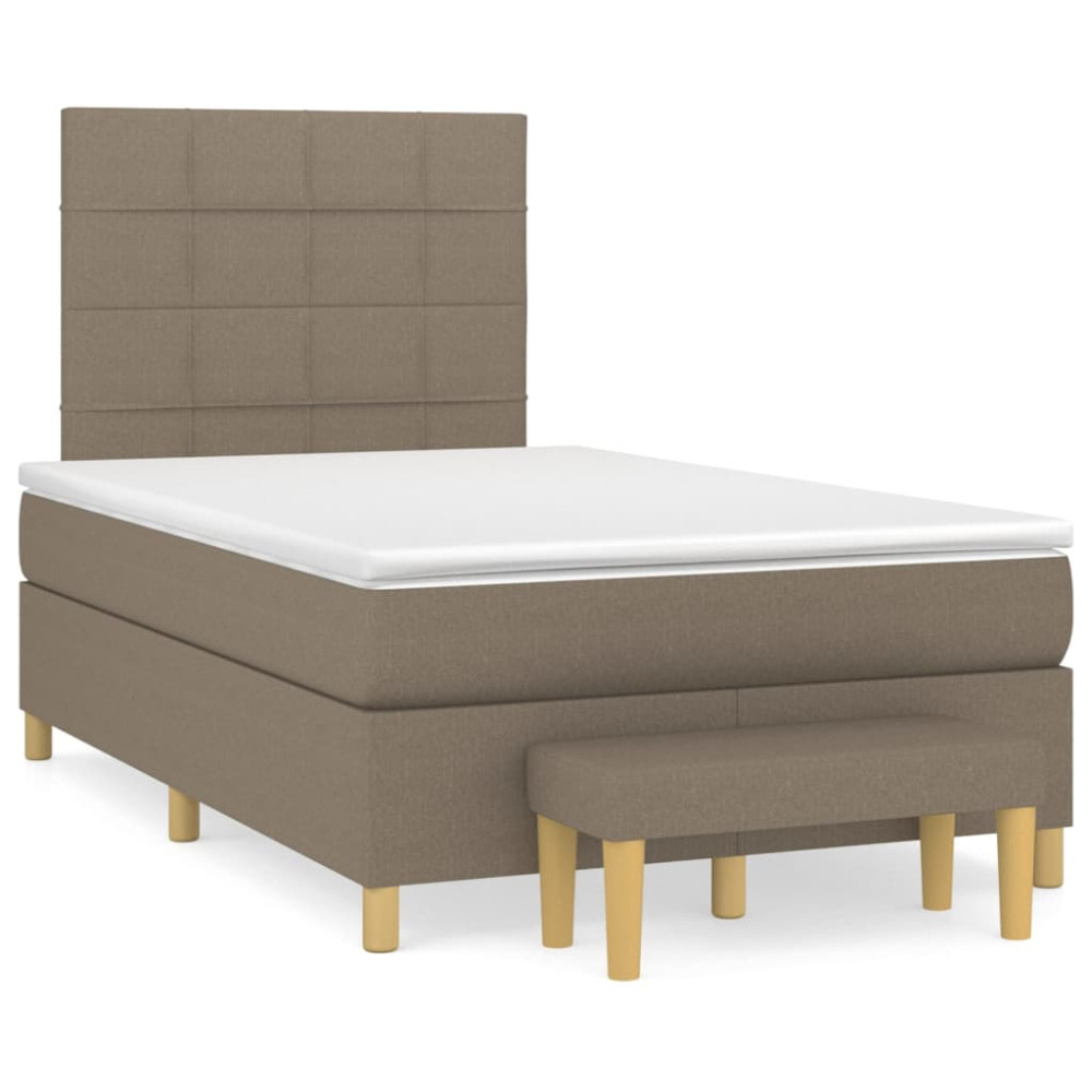 Produktbild för Ramsäng med madrass taupe 120x200 cm tyg