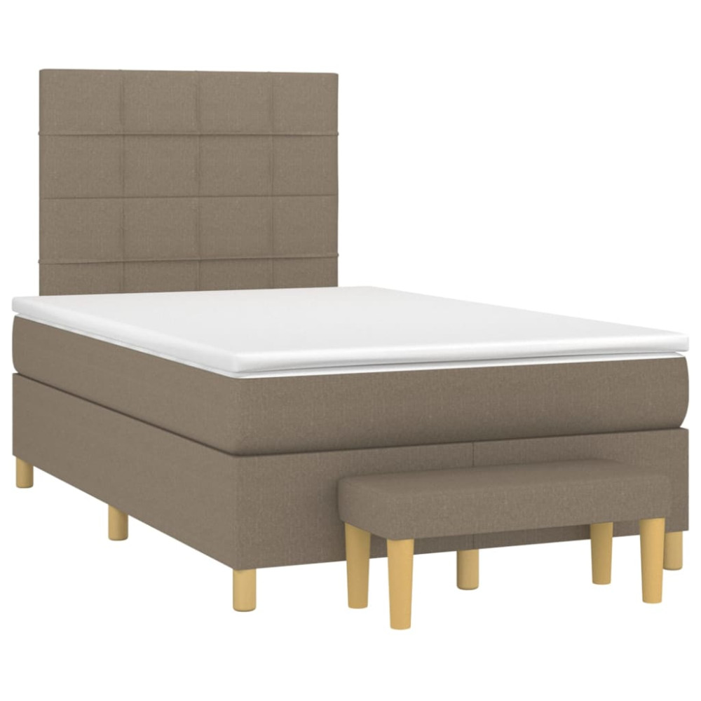 Produktbild för Ramsäng med madrass taupe 120x200 cm tyg