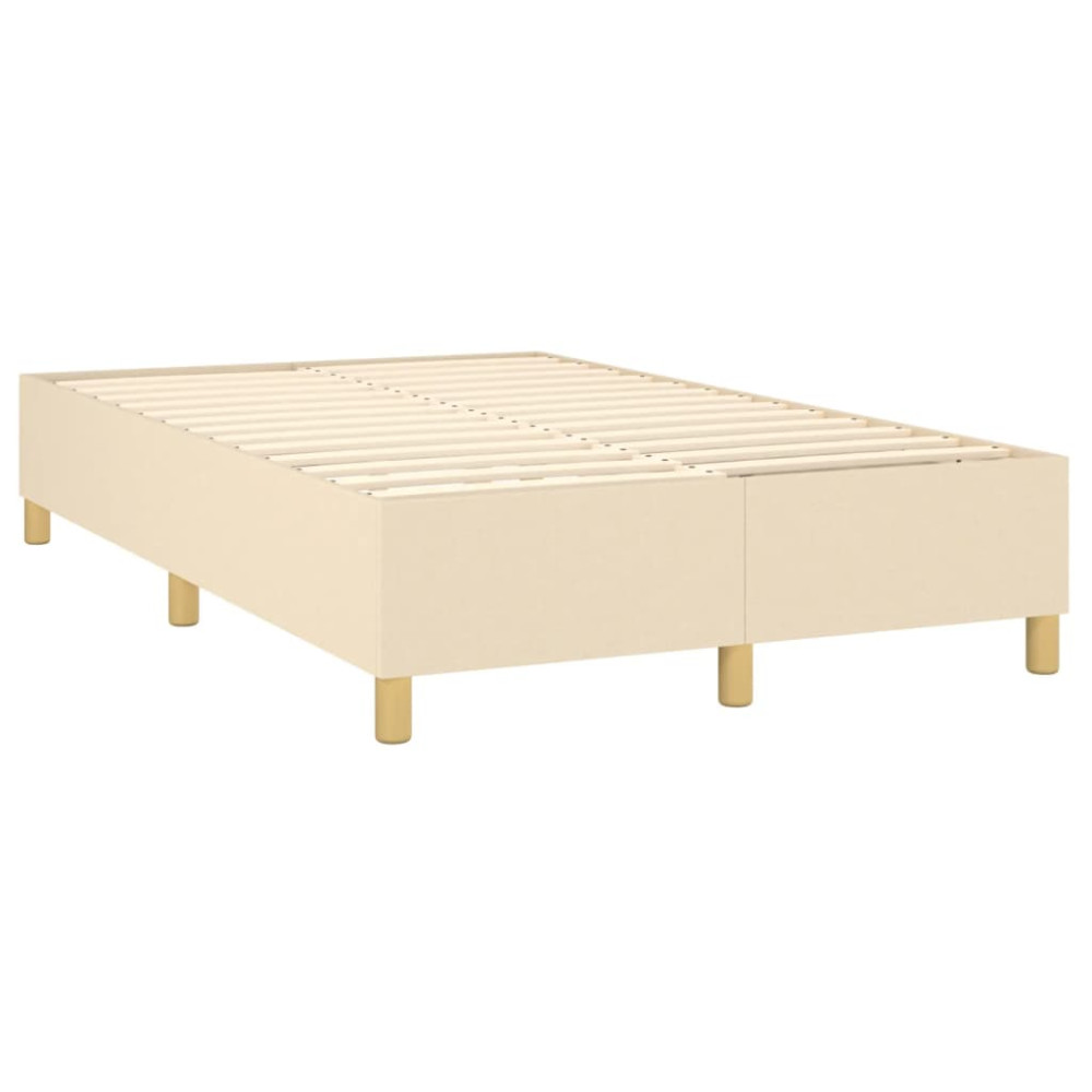Produktbild för Ramsäng med madrass gräddvit 120x200 cm tyg