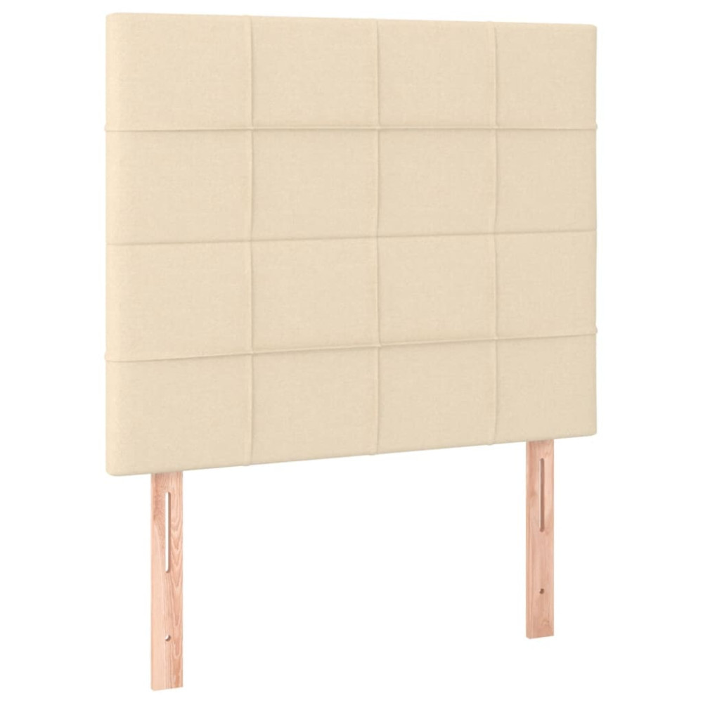Produktbild för Ramsäng med madrass gräddvit 120x200 cm tyg