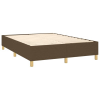 Produktbild för Ramsäng med madrass mörkbrun 140x190 cm tyg